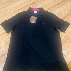 Burberry polo shirt women size M black short sleeve brand new with tag